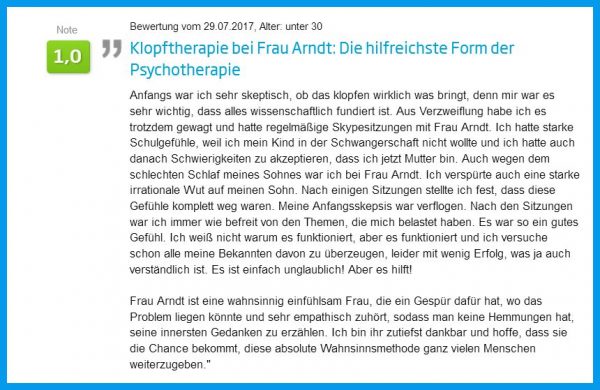 Jameda Bewertung für Karin Arndt EFT