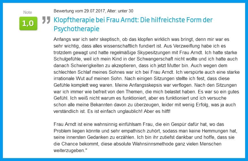 Jameda Bewertung für Karin Arndt EFT